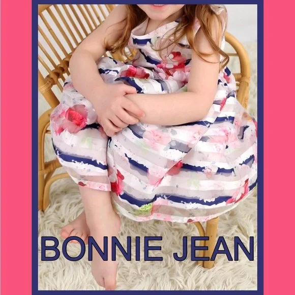 BONNIE JEAN Dressy Floral Striped Girl’s
Dress Sz 4 ~ Perfect for Easter - Picture 2 of 13